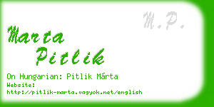 marta pitlik business card